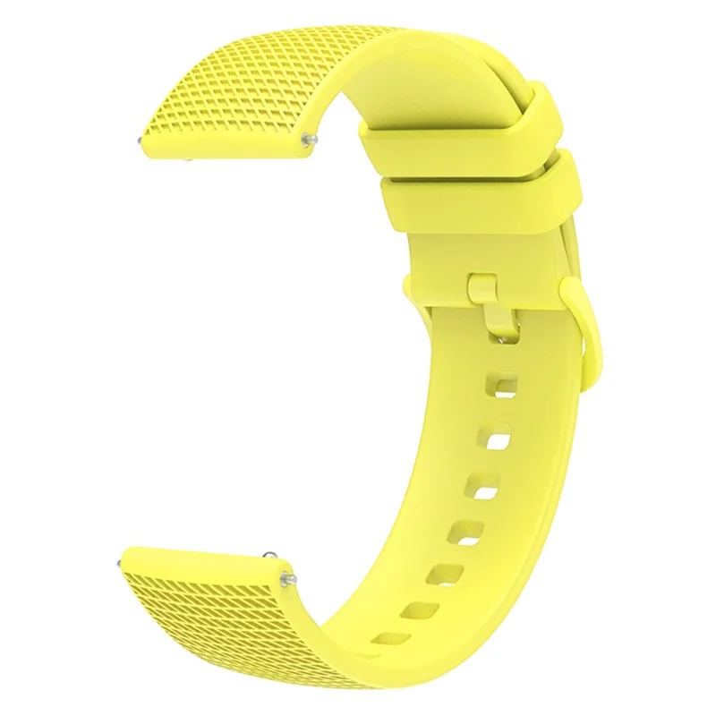 For Garmin Venu 3S / Forerunner 265S Watch Strap 18mm Plaid Pattern Silicone Band - Yellow