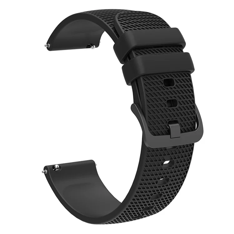 For Garmin Vivomove 3 / GarminMove 3 Silicone Watch Strap 20mm Plaid Pattern Sport Bands - Black