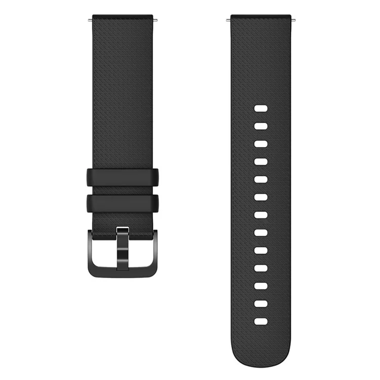 For Garmin Vivomove 3 / GarminMove 3 Silicone Watch Strap 20mm Plaid Pattern Sport Bands - Black