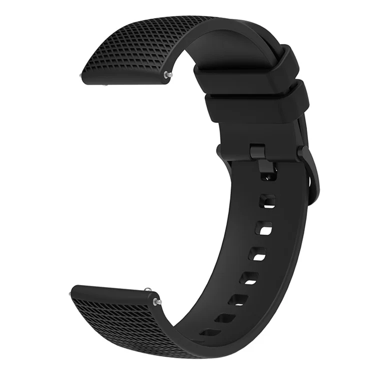 For Garmin Vivomove 3 / GarminMove 3 Silicone Watch Strap 20mm Plaid Pattern Sport Bands - Black