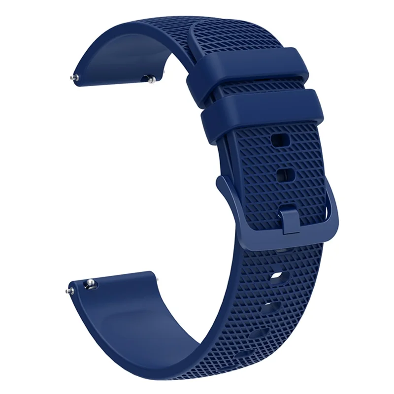 For Garmin Vivomove 3 / GarminMove 3 Silicone Watch Strap 20mm Plaid Pattern Sport Bands - Navy Blue