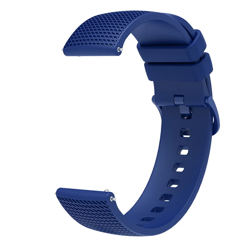 For Garmin Vivomove 3 / GarminMove 3 Silicone Watch Strap 20mm Plaid Pattern Sport Bands - Navy Blue