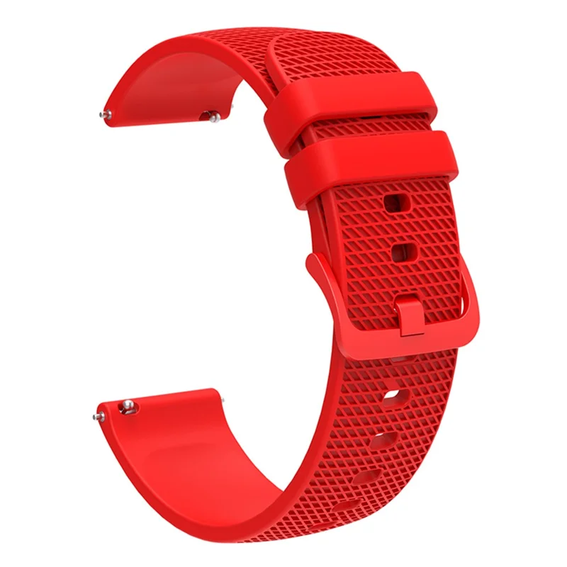 For Garmin Vivomove 3 / GarminMove 3 Silicone Watch Strap 20mm Plaid Pattern Sport Bands - Red