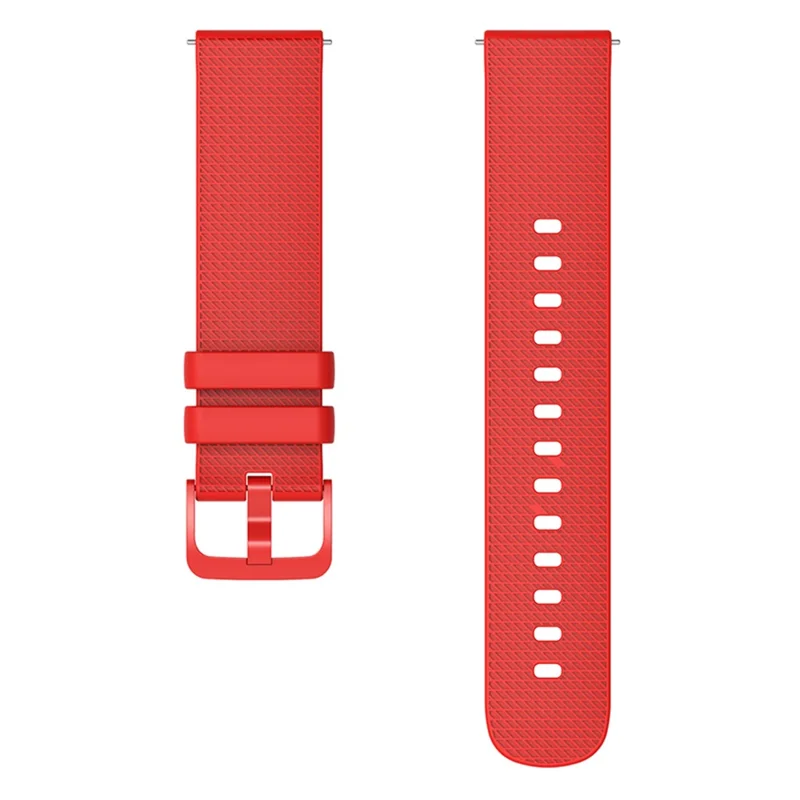 For Garmin Vivomove 3 / GarminMove 3 Silicone Watch Strap 20mm Plaid Pattern Sport Bands - Red