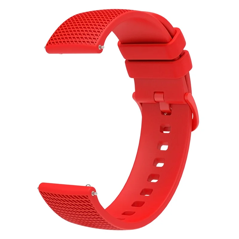 For Garmin Vivomove 3 / GarminMove 3 Silicone Watch Strap 20mm Plaid Pattern Sport Bands - Red