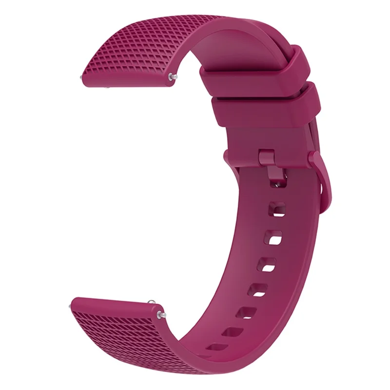 For Garmin Vivomove 3 / GarminMove 3 Silicone Watch Strap 20mm Plaid Pattern Sport Bands - Fuchsia