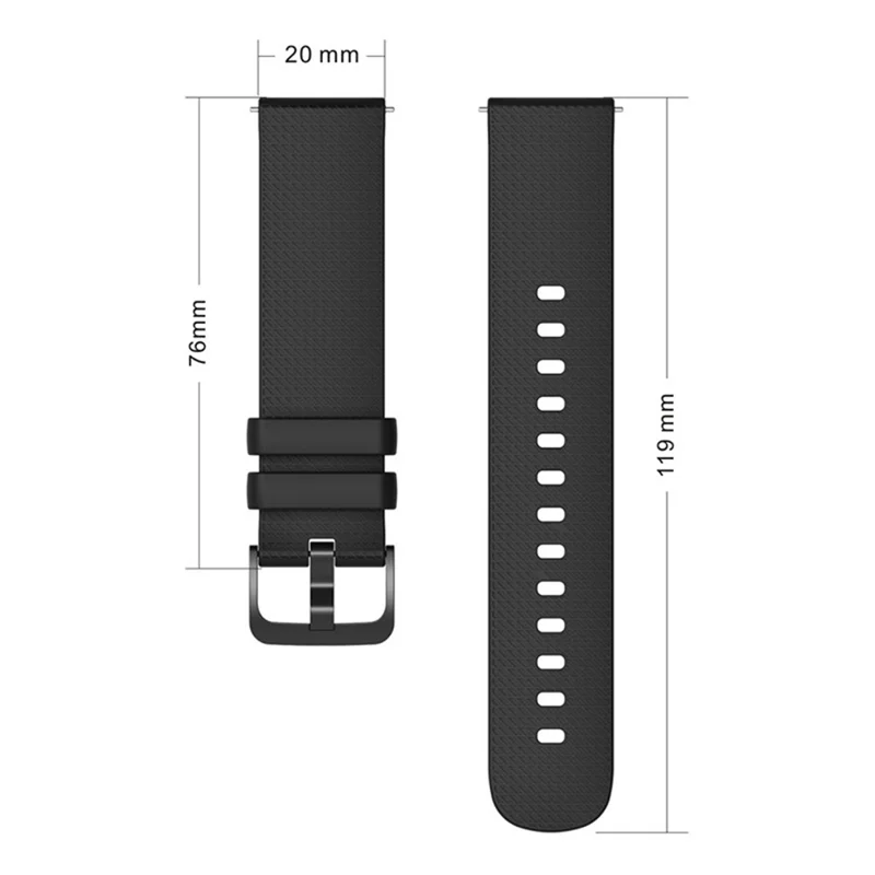 For Garmin Vivomove 3 / GarminMove 3 Silicone Watch Strap 20mm Plaid Pattern Sport Bands - Fuchsia