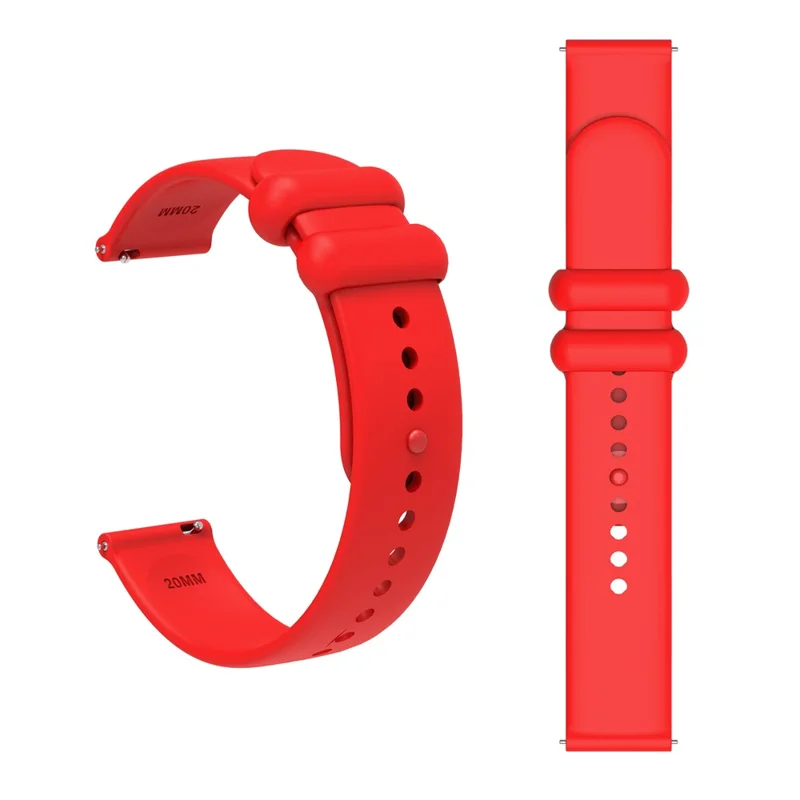For Garmin Vivomove 3 / GarminMove 3 Silicone Strap 20mm Button Buckle Watch Band - Red