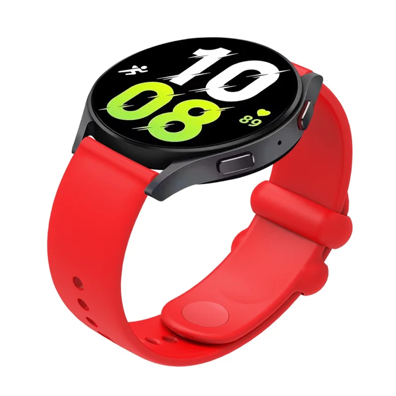 For Garmin Vivomove 3 / GarminMove 3 Silicone Strap 20mm Button Buckle Watch Band - Red