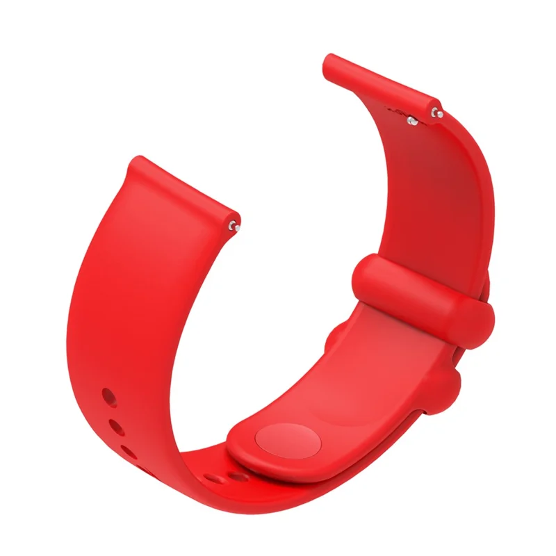 For Garmin Vivomove 3 / GarminMove 3 Silicone Strap 20mm Button Buckle Watch Band - Red