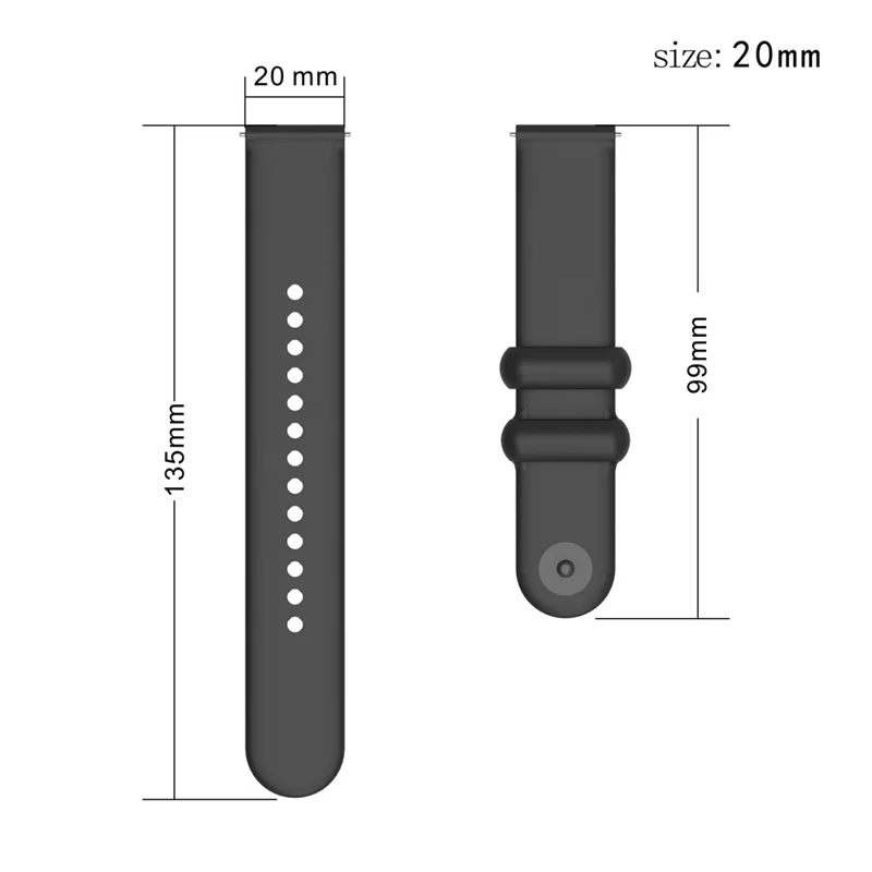 For Garmin Vivomove 3 / GarminMove 3 Silicone Strap 20mm Button Buckle Watch Band - Red
