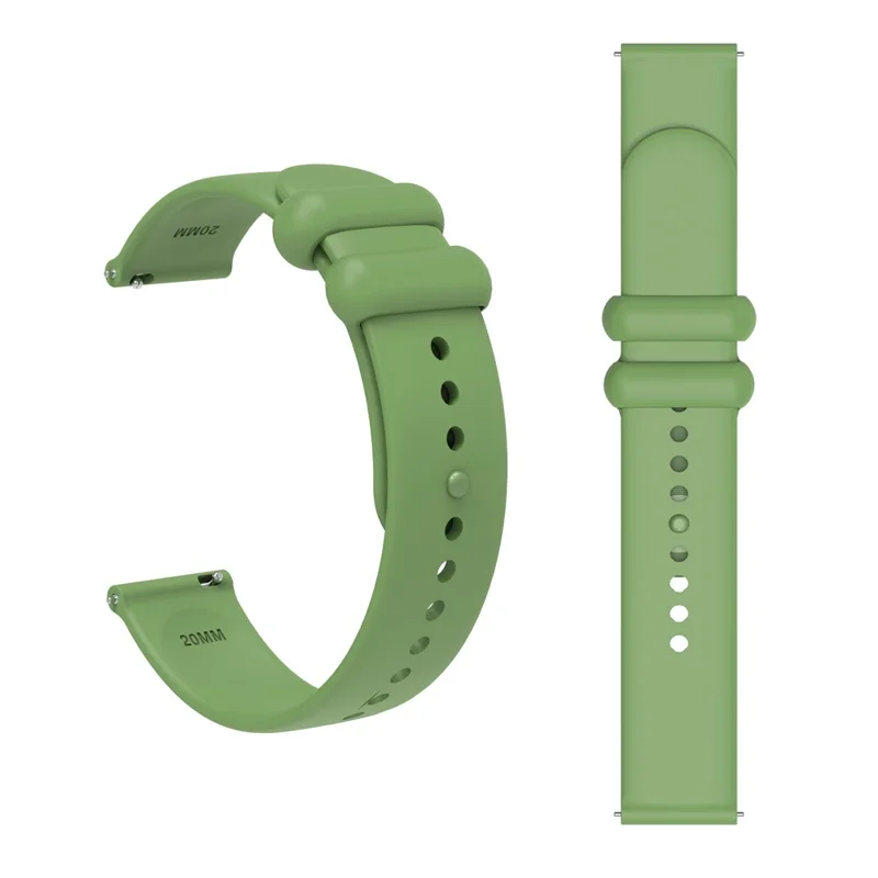 For Garmin Vivomove 3 / GarminMove 3 Silicone Strap 20mm Button Buckle Watch Band - Army Green