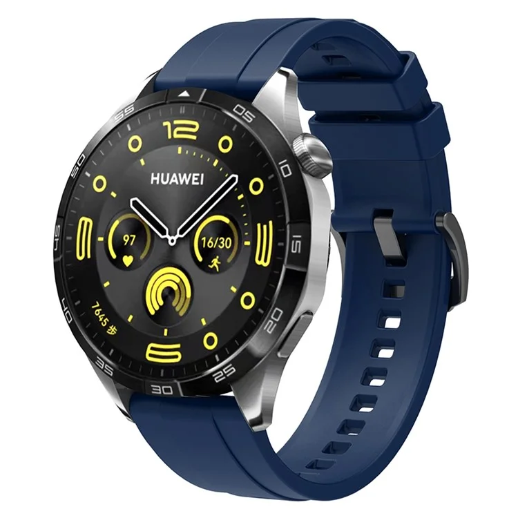For Huawei Watch GT 4 46mm Smart Watch Band 22mm Silicone Strap Replacement - Navy Blue