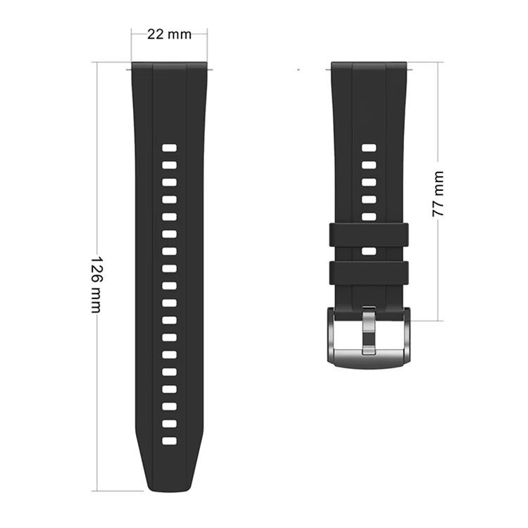 For Huawei Watch GT 4 46mm Smart Watch Band 22mm Silicone Strap Replacement - Navy Blue