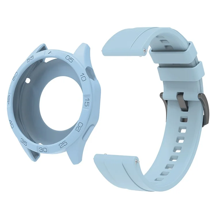 Pour Huawei Watch GT 4 46mm Sangle en Silicone Bracelet de Montre avec Boîtier de Montre - Bleu Bébé