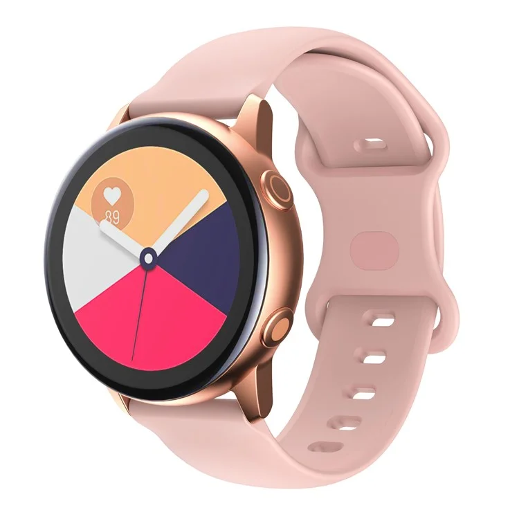 KALEBOL KLB-HDKGJ-001 Für Samsung Galaxy Watch3 45mm Silikonband 22mm Uhrenarmband mit Schmetterlingschnalle - Pink