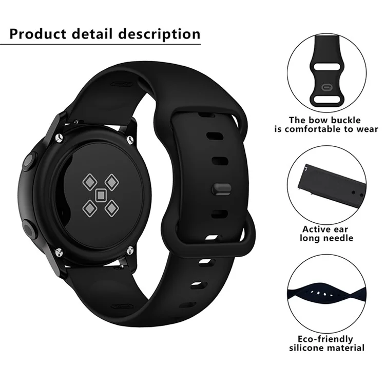KALEBOL KLB-HDKGJ-001 Para Samsung Galaxy Watch6 Classic 43mm / 47mm Correa de Reloj 20mm Correa de Silicona - Negro