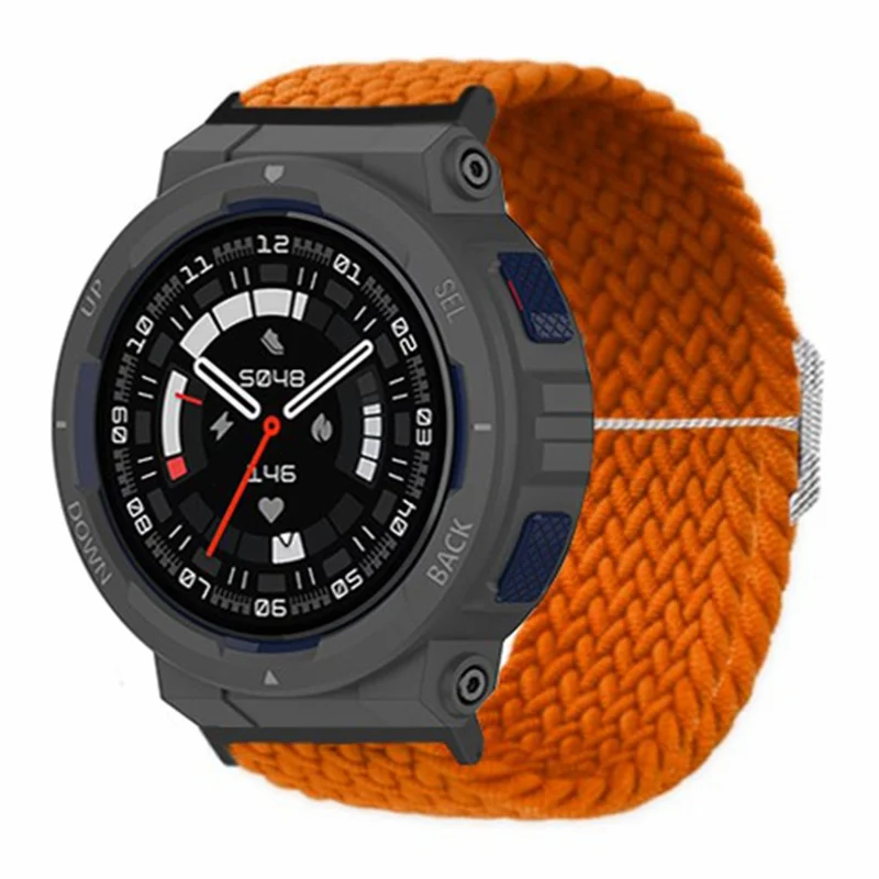 For Huami Amazfit Active Edge (A2212) Watch Band Braided Nylon Adjustable Straps - Orange