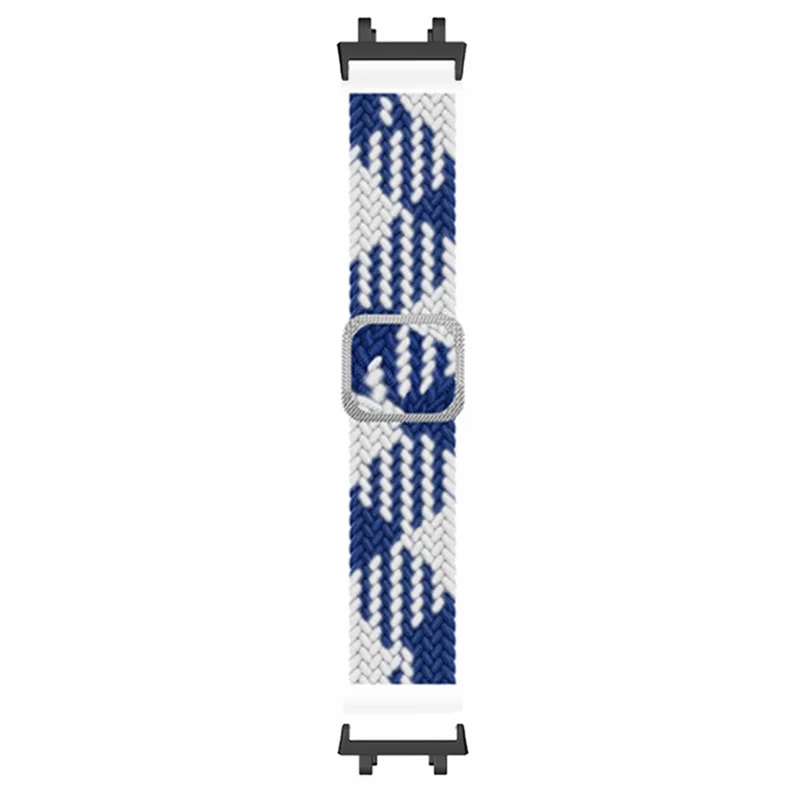 For Huami Amazfit Active Edge (A2212) Watch Band Braided Nylon Adjustable Straps - Blue White