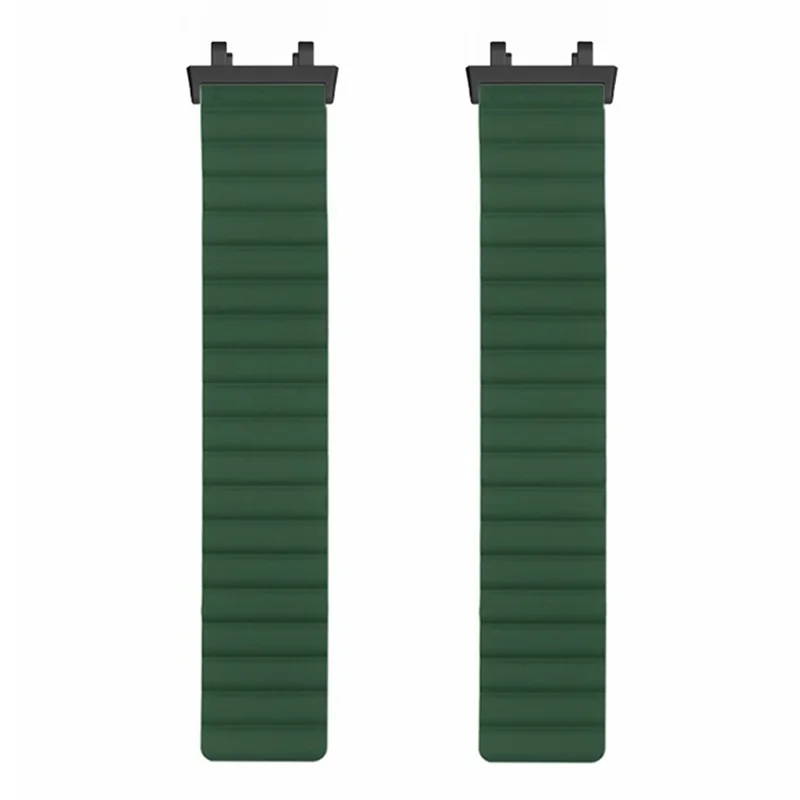 For Huami Amazfit Active Edge (A2212) Magnetic Watch Band Silicone Watch Strap - Army Green