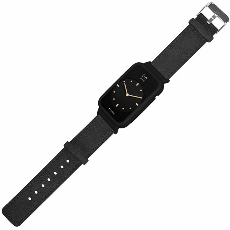 Per Xiaomi Smart Band 8 Pro Cinturino in Pelle di Ricambio Bande Orologio con Custodia Nera per Orologio - Nero