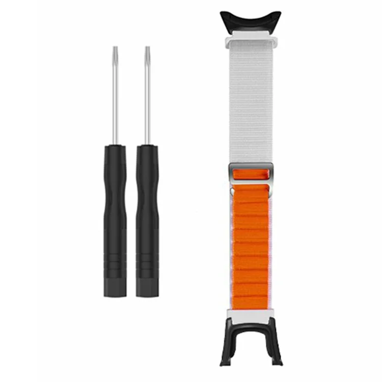 Для Sunnto Ambit 3 / Ambit 3 Sport / Ambit 3 Run Peak Loop Nylon Bands Sport Nylon Replacement Strap - White+Orange