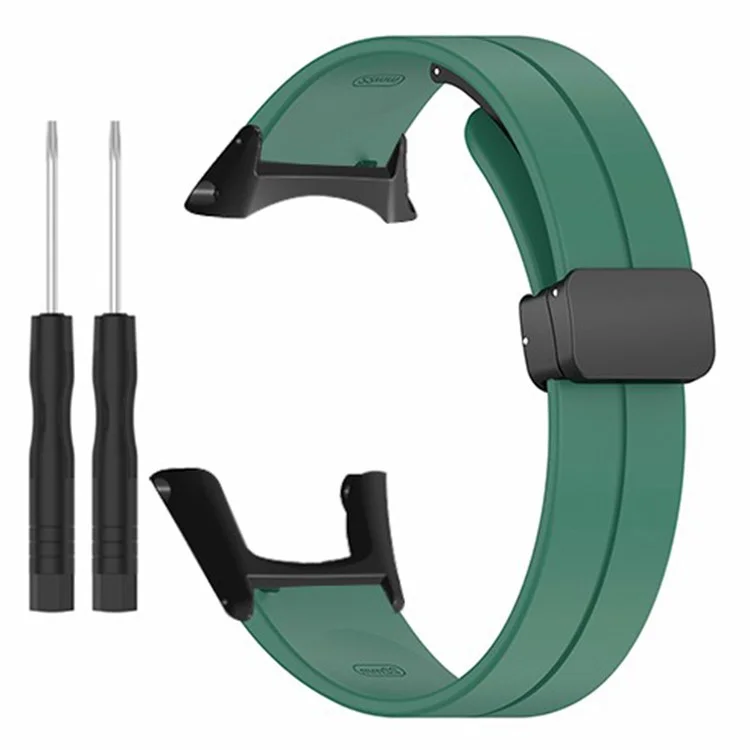 For Sunnto Ambit 3 / Ambit 3 Sport / Ambit 3 Run Watch Band Silicone Soft Strap with Magnetic Folding Clasp - Army Green