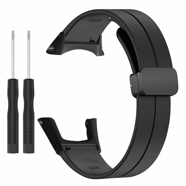 For Sunnto Ambit 3 / Ambit 3 Sport / Ambit 3 Run Watch Band Silicone Soft Strap with Magnetic Folding Clasp - Black