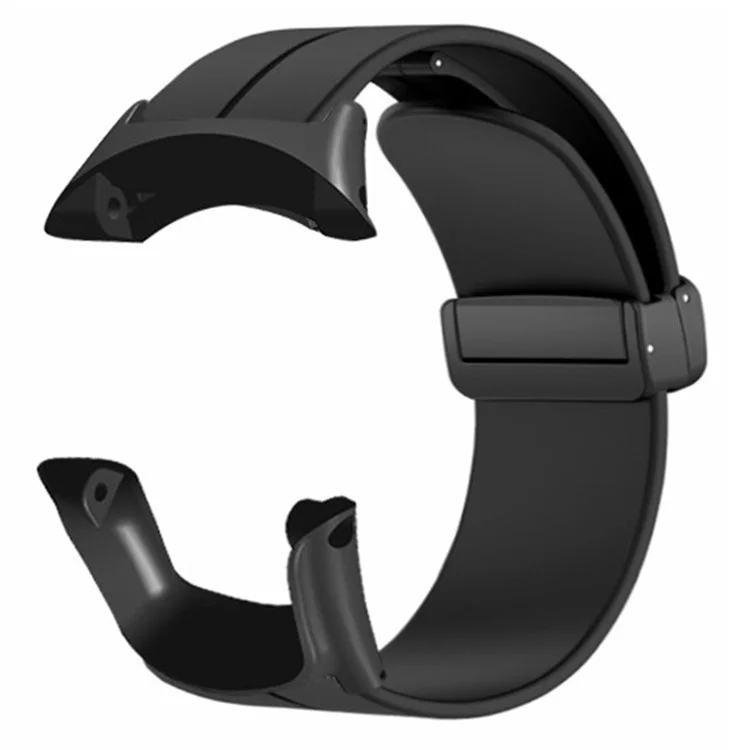 For Sunnto Ambit 3 / Ambit 3 Sport / Ambit 3 Run Watch Band Silicone Soft Strap with Magnetic Folding Clasp - Black