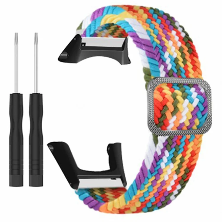 For Sunnto Ambit 3 / Ambit 3 Sport / Ambit 3 Run Braided Nylon Watch Band Adjustable Wrist Strap - Rainbow