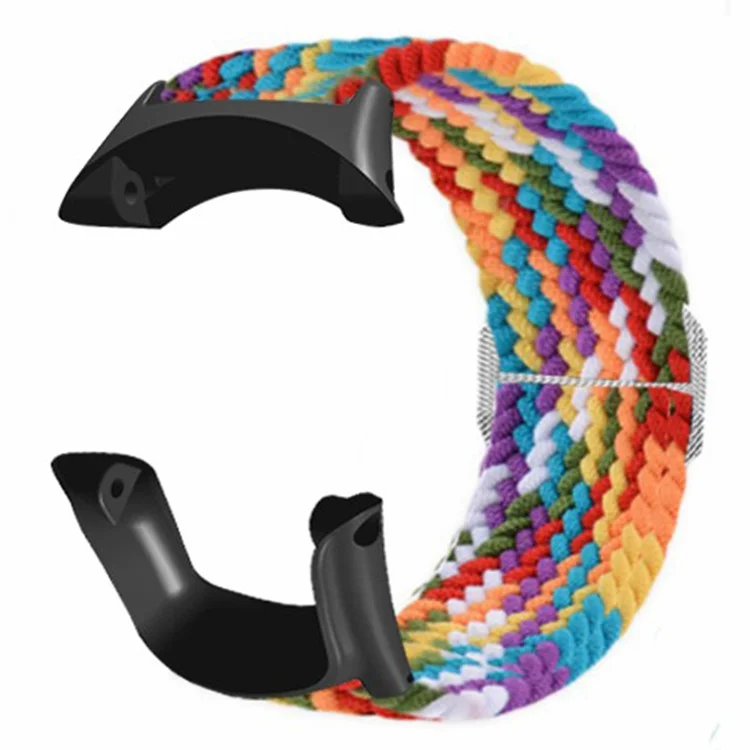 For Sunnto Ambit 3 / Ambit 3 Sport / Ambit 3 Run Braided Nylon Watch Band Adjustable Wrist Strap - Rainbow