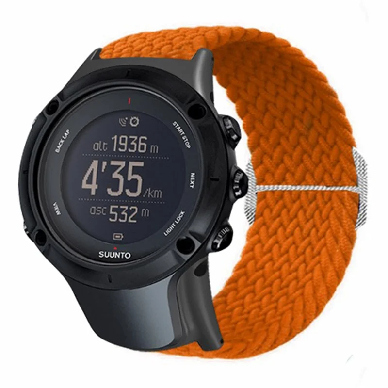For Sunnto Ambit 3 / Ambit 3 Sport / Ambit 3 Run Braided Nylon Watch Band Adjustable Wrist Strap - Orange