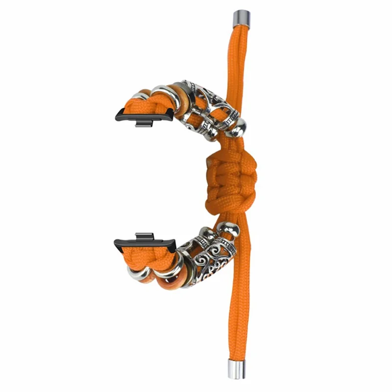 Para Xiaomi Redmi Watch 4 Adjustable Watch Strap Bead Braided Nylon Band - Orange