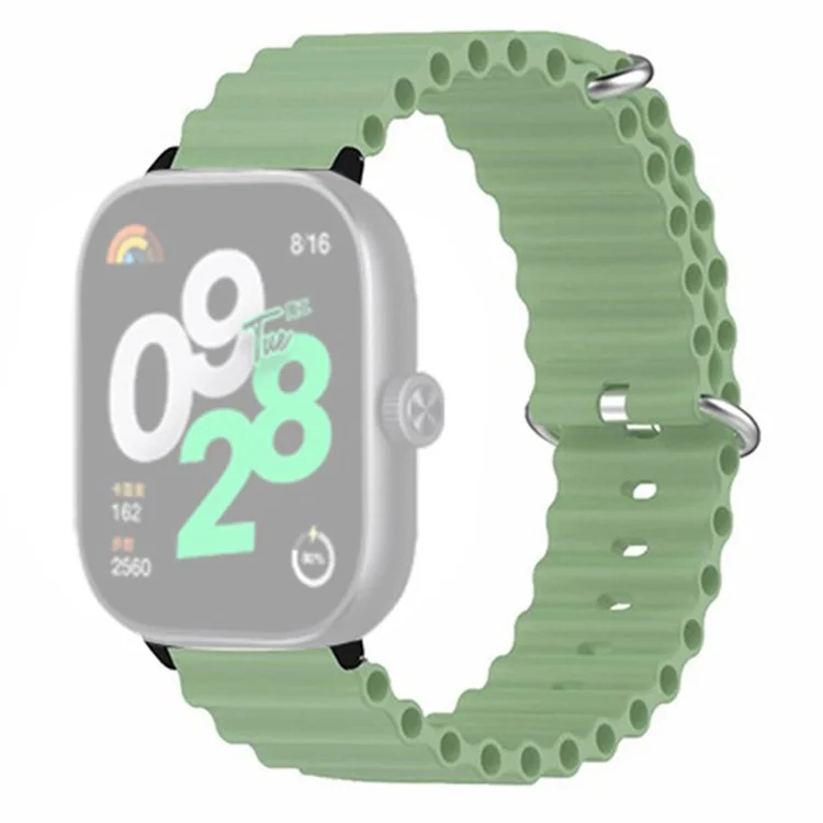 Para Xiaomi Redmi Watch 4 Pulseira de Silicone Pulseira de Relógio com Conector de Liga - Verde Claro