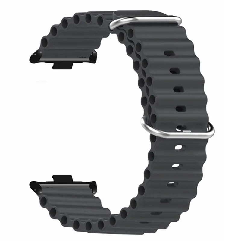 For Xiaomi Redmi Watch 4 Silicone Watch Band Wrist Strap with Alloy Connector - Black