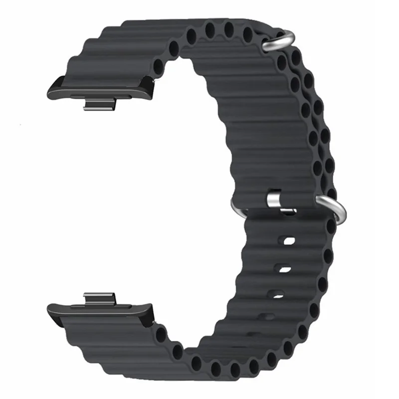 For Xiaomi Redmi Watch 4 Silicone Watch Band Wrist Strap with Alloy Connector - Black