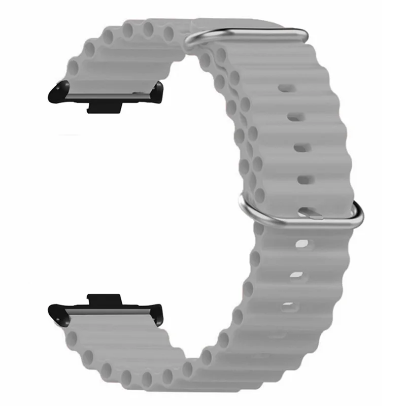 For Xiaomi Redmi Watch 4 Silicone Watch Band Wrist Strap with Alloy Connector - Grey