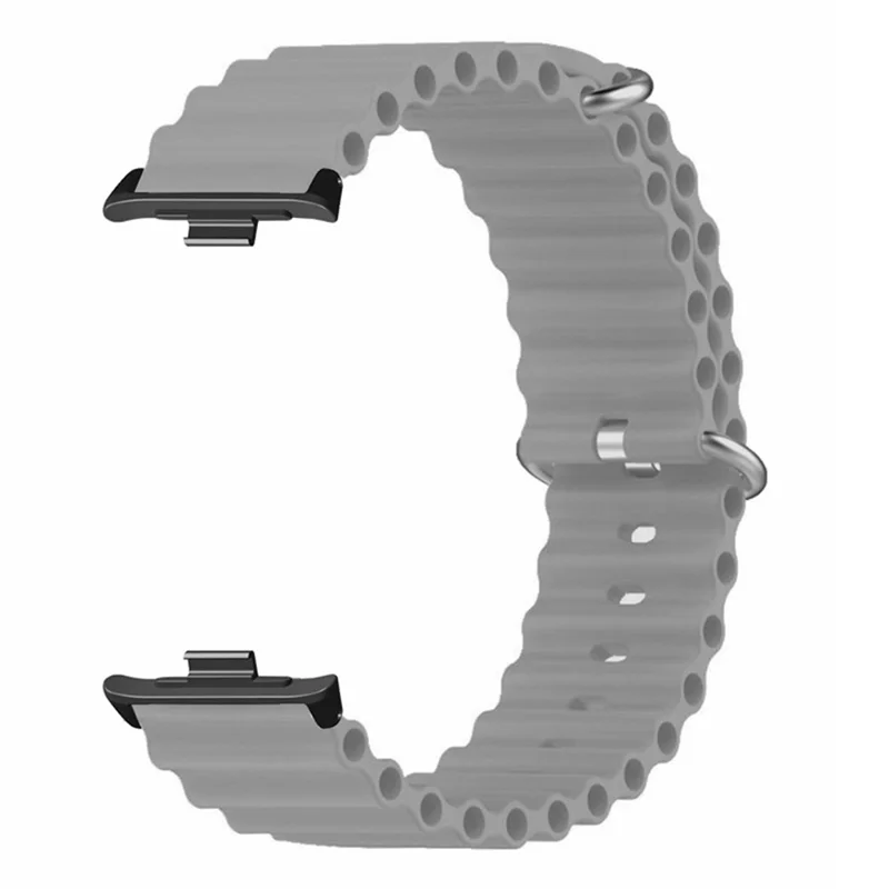 For Xiaomi Redmi Watch 4 Silicone Watch Band Wrist Strap with Alloy Connector - Grey