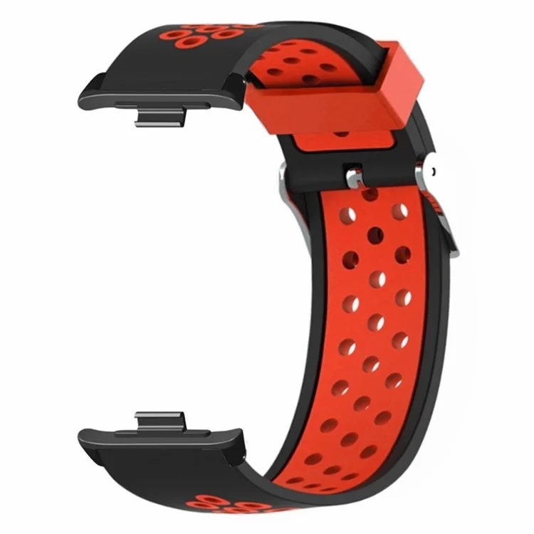 Pour Xiaomi Redmi Watch 4 Bracelet de montre en silicone bicolore - Noir+Rouge