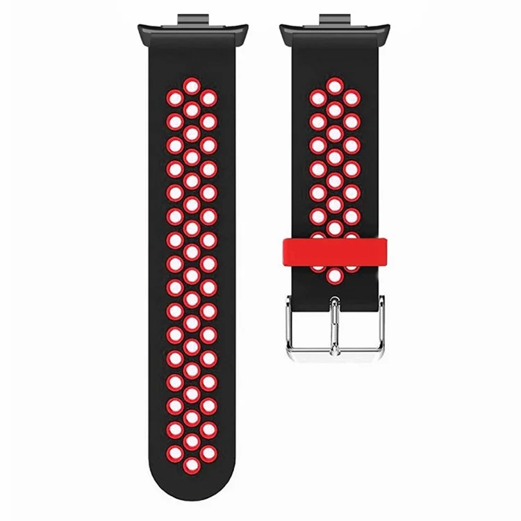Pour Xiaomi Redmi Watch 4 Bracelet de montre en silicone bicolore - Noir+Rouge