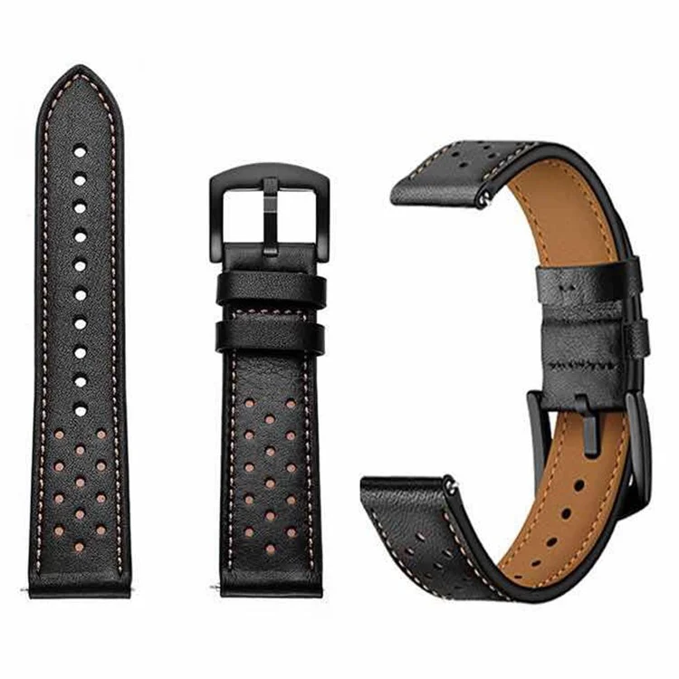 Per Apple Watch 10 46mm / Ultra 2 / Ultra 49mm / 9 8 7 45mm / SE (2023) SE (2022) SE 6 5 4 44mm / 3 2 1 42mm Silicone+Leather Wrist Strap - Black