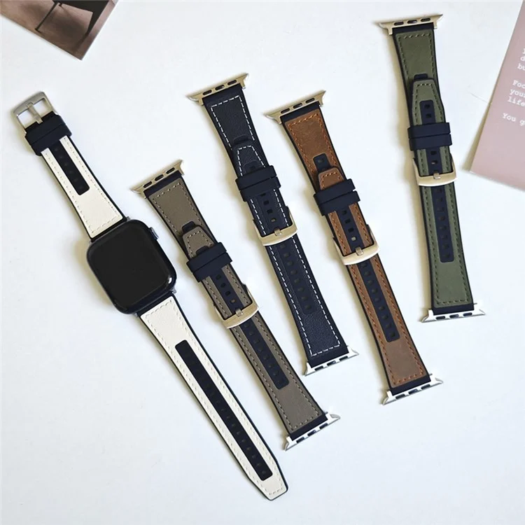 Para Apple Watch 10 46mm / Ultra 2 / Ultra 49mm / 9 8 7 45mm / SE (2023) SE (2022) SE 6 5 4 44mm / 3 2 1 42mm Watch Bracelet - Branco+Preto