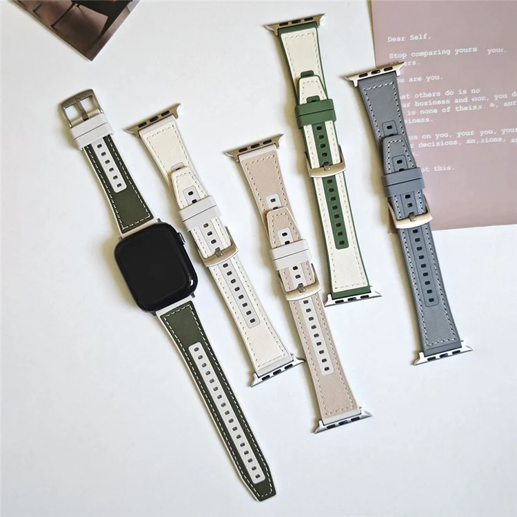 Para Apple Watch 10 46mm / Ultra 2 / Ultra 49mm / 9 8 7 45mm / SE (2023) SE (2022) SE 6 5 4 44mm / 3 2 1 42mm Watch Bracelet - Branco+Preto