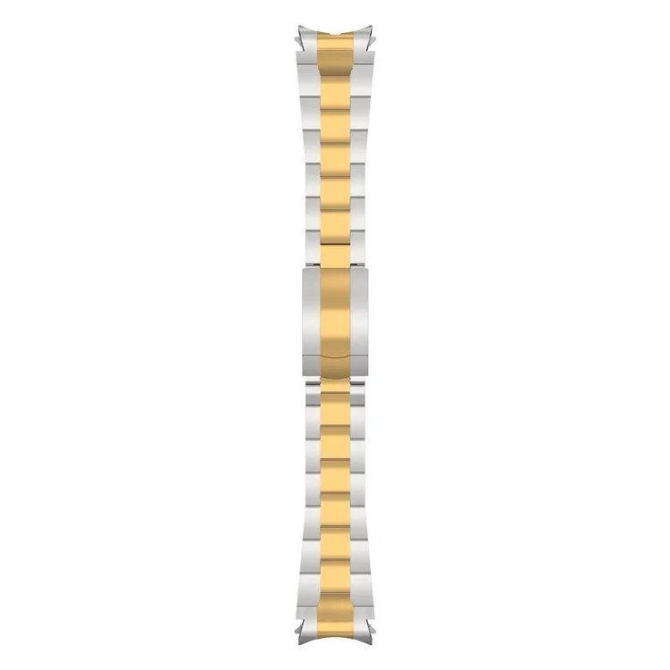 For Samsung Galaxy Watch FE 40mm / Watch6 / Watch6 Classic / Watch 5 Stainless Steel Watch Strap Quick Release Watchband - Silver+Gold