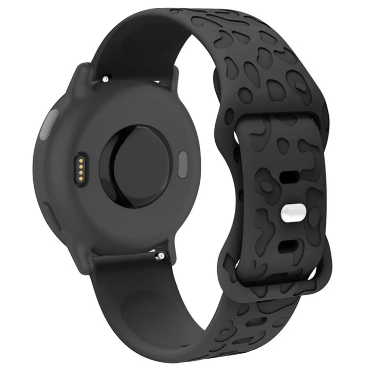 For Coros Pace 3 / Apex 46mm / Apex Pro Silicone Band 22mm Leopard Texture Watch Strap - Black