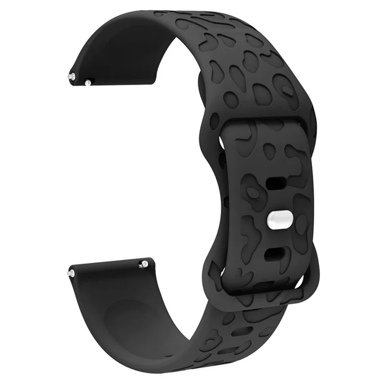 For Coros Pace 3 / Apex 46mm / Apex Pro Silicone Band 22mm Leopard Texture Watch Strap - Black
