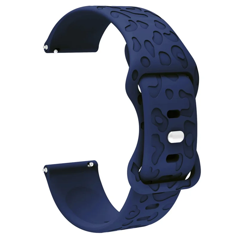 For Coros Pace 3 / Apex 46mm / Apex Pro Silicone Band 22mm Leopard Texture Watch Strap - Navy Blue