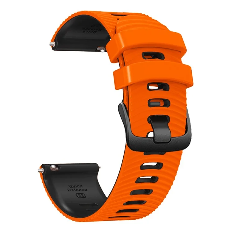 Für Coros Pace 3 / Apex 46mm / Apex Pro Uhrarmband 22mm Zweifarbiges Silikonband - Orange+Schwarz