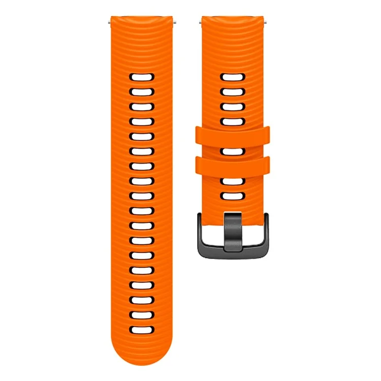 Für Coros Pace 3 / Apex 46mm / Apex Pro Uhrarmband 22mm Zweifarbiges Silikonband - Orange+Schwarz