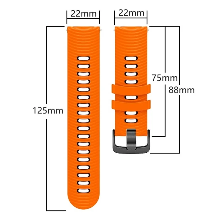 Für Coros Pace 3 / Apex 46mm / Apex Pro Uhrarmband 22mm Zweifarbiges Silikonband - Orange+Schwarz